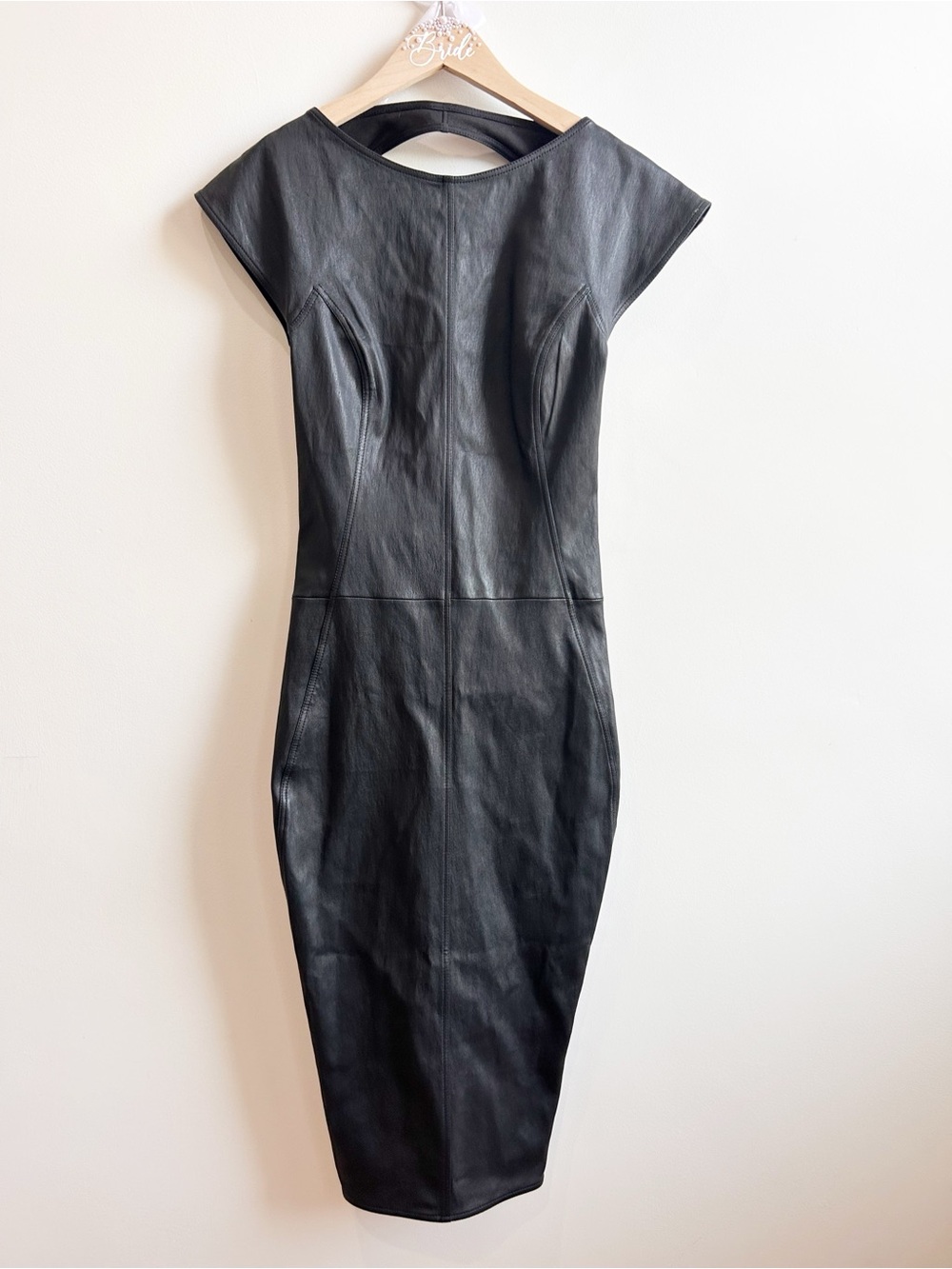 Rick Owens Black Leather Open Back Dress 8 - Picture 3 of 9